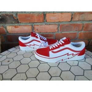 Men Size 7.5 VANS Old Skool Bolt Red VN0009Q56RT Rare Classic Suede